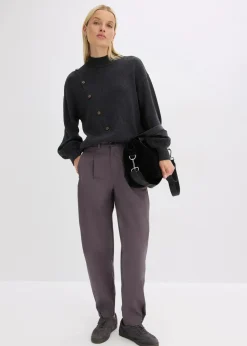 New Pullover mit Knopfleiste Damen Strickmode|Pullover & Strickjacken