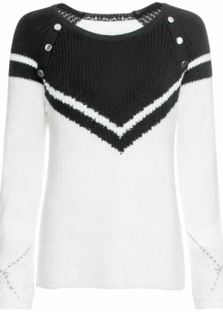 Damen bonprix Bekleidung·Umstandsmode|Strickmode|Pullover mit Knöpfen
