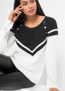 Damen bonprix Bekleidung·Umstandsmode|Strickmode|Pullover mit Knöpfen