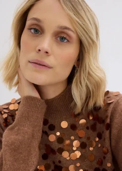 Outlet Pullover mit Pailetten Damen Nachhaltigere Materialien|Pullover & Strickjacken