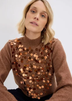 Outlet Pullover mit Pailetten Damen Nachhaltigere Materialien|Pullover & Strickjacken