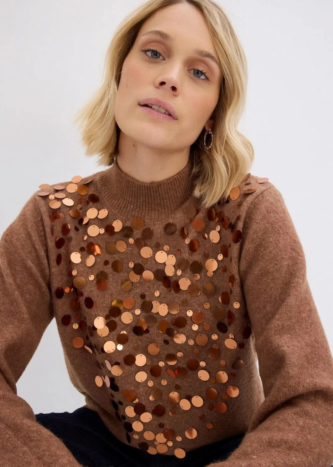 Outlet Pullover mit Pailetten Damen Nachhaltigere Materialien|Pullover & Strickjacken