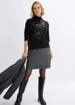 Damen bonprix Nachhaltigere Materialien|Pullover & Strickjacken|Pullover mit Pailetten