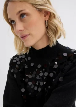 Damen bonprix Nachhaltigere Materialien|Pullover & Strickjacken|Pullover mit Pailetten