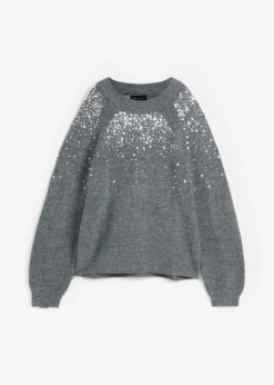 Damen bonprix Bekleidung·Umstandsmode|Strickmode|Pullover mit Pailletten