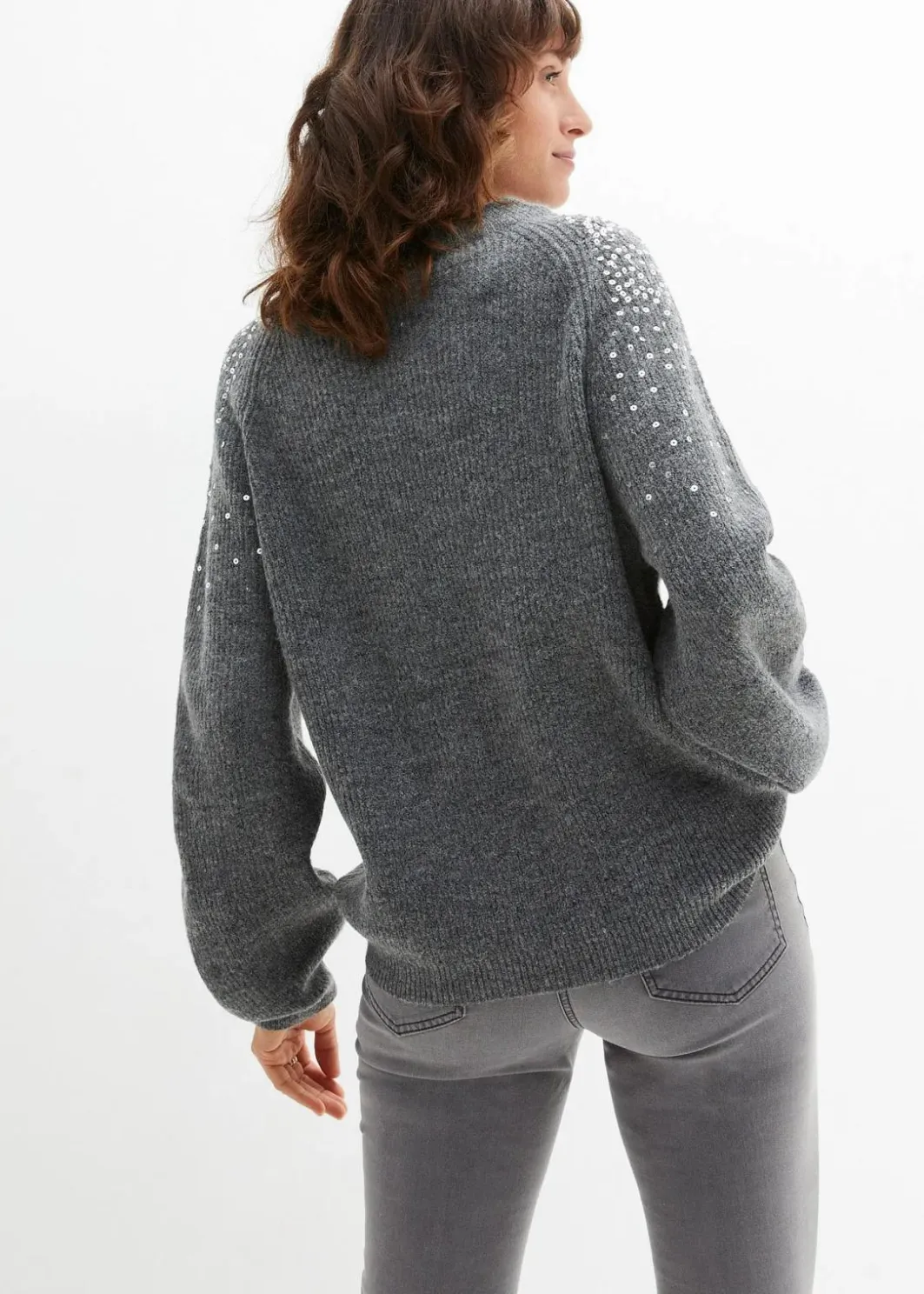 Damen bonprix Bekleidung·Umstandsmode|Strickmode|Pullover mit Pailletten