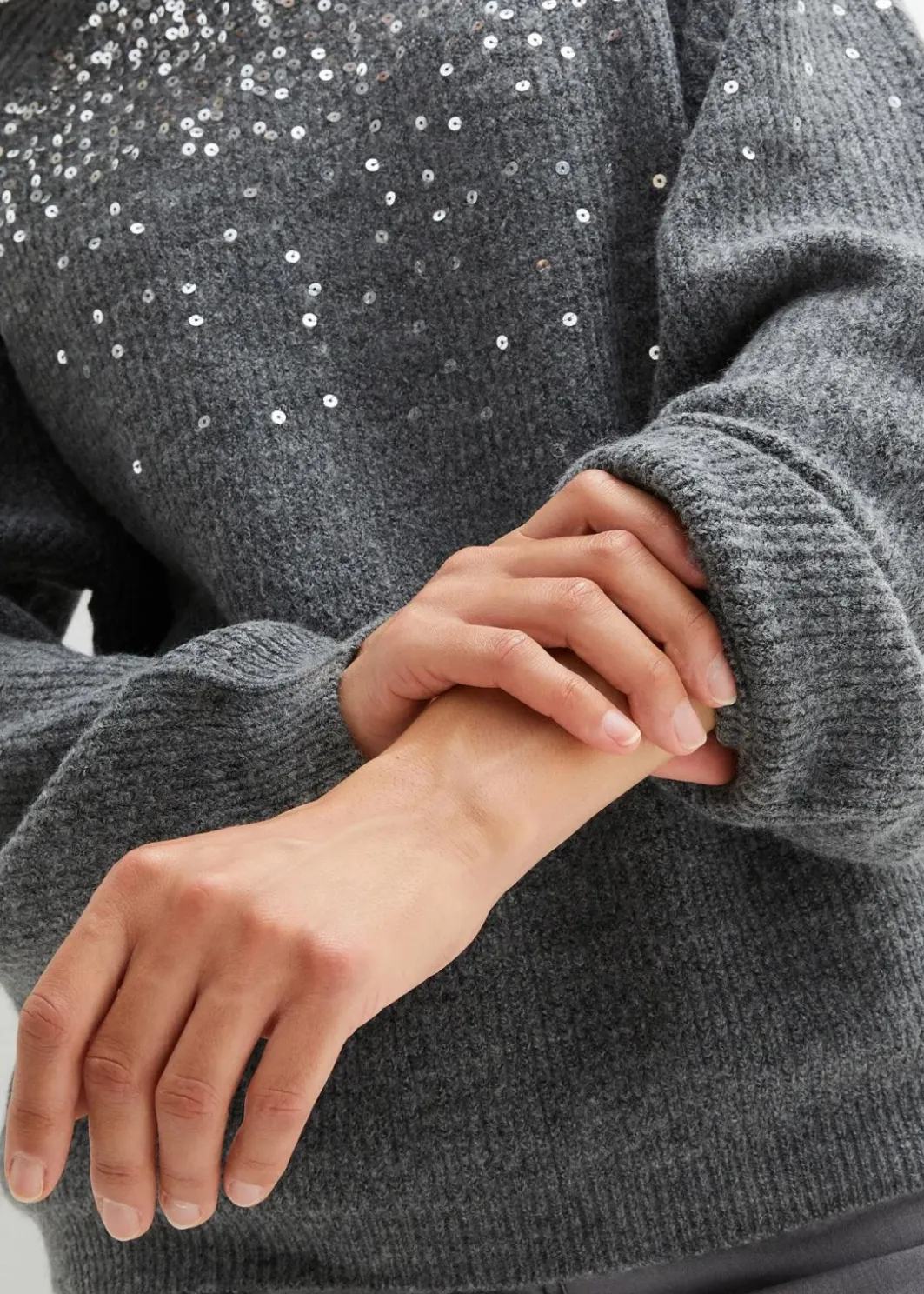 Damen bonprix Bekleidung·Umstandsmode|Strickmode|Pullover mit Pailletten