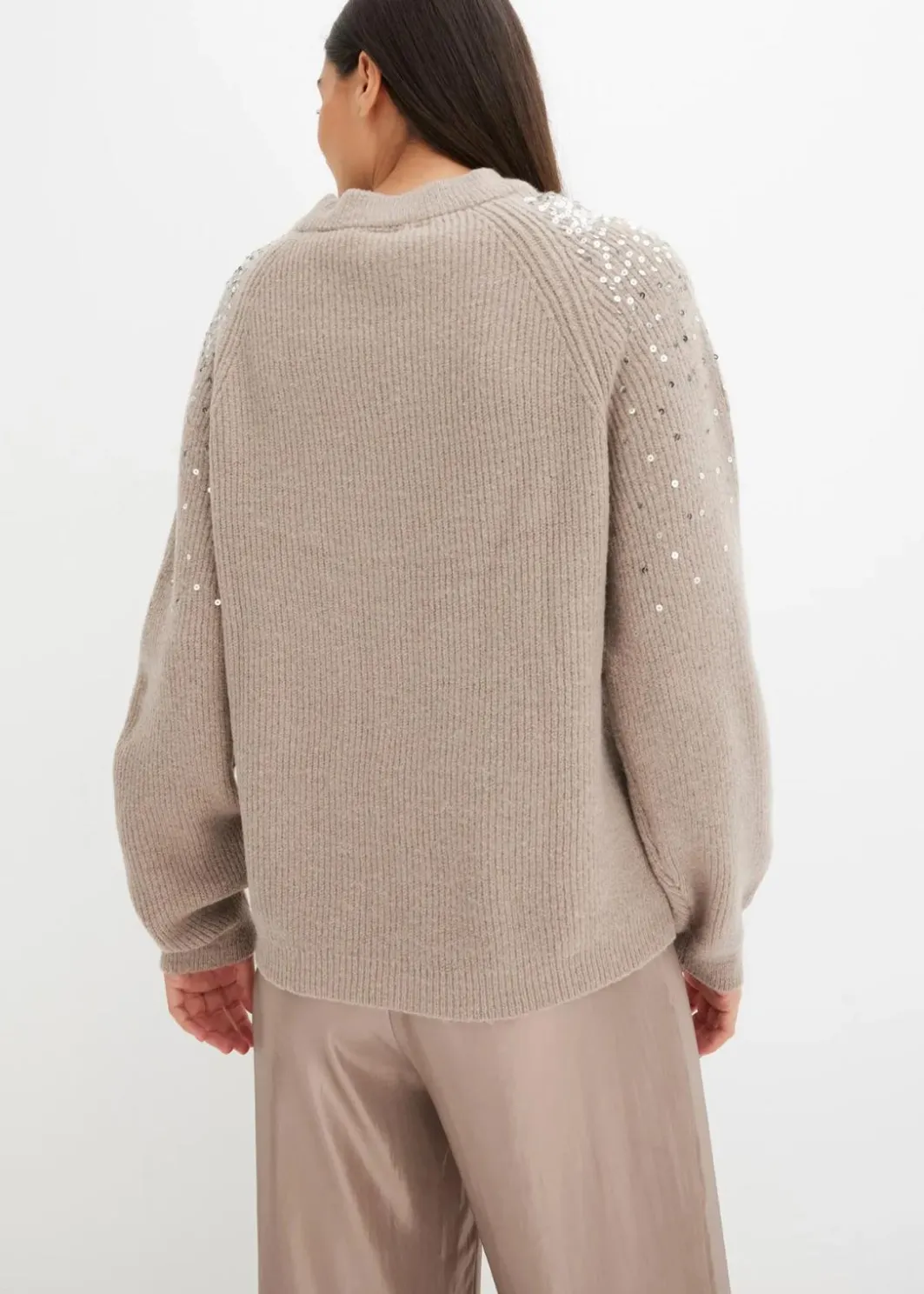 Damen bonprix Pullover & Strickjacken|Bekleidung·Jeans|Pullover mit Pailletten
