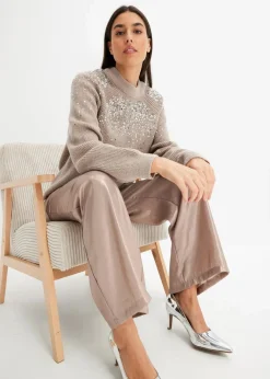 Damen bonprix Pullover & Strickjacken|Bekleidung·Jeans|Pullover mit Pailletten
