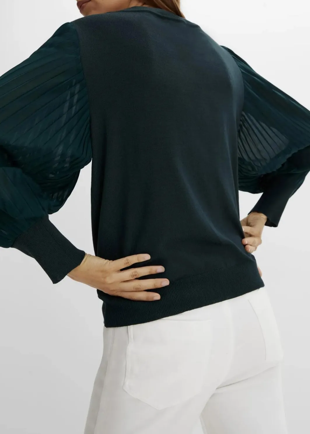Damen bonprix Bekleidung·Umstandsmode|Strickmode|Pullover mit plissierten Ärmeln