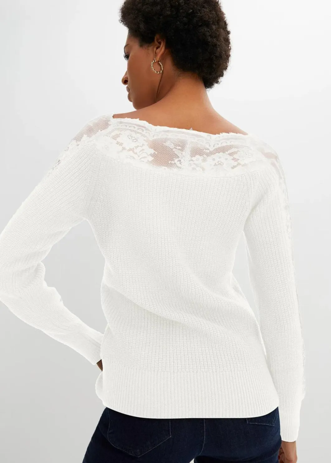 Discount Pullover mit Spitze Damen Strickmode|Pullover & Strickjacken