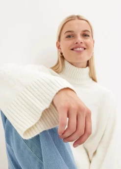 Damen bonprix Pullover & Strickjacken|Strickmode|Pullover mit Stehkragen
