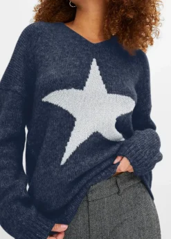 New Pullover mit Stern Damen Bekleidung·Umstandsmode|Bekleidung·Jeans