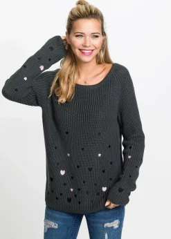 Damen bonprix Bekleidung·Umstandsmode|Bekleidung·Jeans|Pullover mit Stickerei