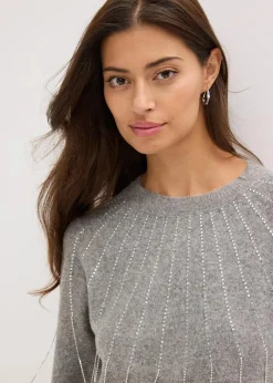 Best Pullover mit Strass-Applikation Damen Strickmode|Pullover & Strickjacken