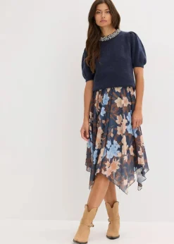Damen bonprix Strickmode|Pullover & Strickjacken|Pullover mit Strass-Applikation