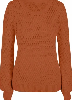 Damen bonprix Pullover & Strickjacken|Strickmode|Pullover mit Strukturstrick aus Baumwollmix