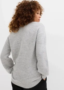 Damen bonprix Pullover & Strickjacken|Basics|Pullover mit V-Ausschnitt