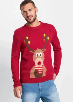 Herren bonprix Pullover & Strickjacken|Große Größen|Pullover mit Weihnachtsmotiv
