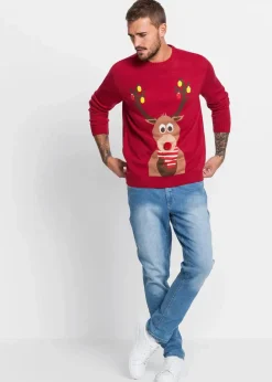Herren bonprix Pullover & Strickjacken|Große Größen|Pullover mit Weihnachtsmotiv