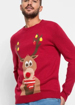 Herren bonprix Pullover & Strickjacken|Große Größen|Pullover mit Weihnachtsmotiv