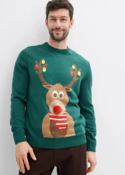 Herren bonprix Große Größen|Pullover & Strickjacken|Pullover mit Weihnachtsmotiv