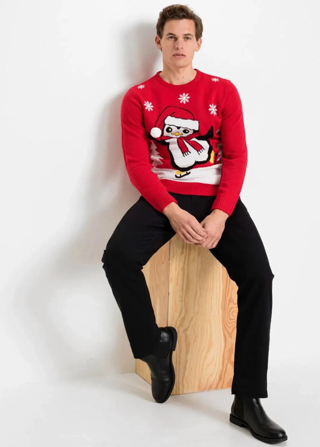 Herren bonprix Pullover & Strickjacken|Große Größen|Pullover mit Weihnachtsmotiv