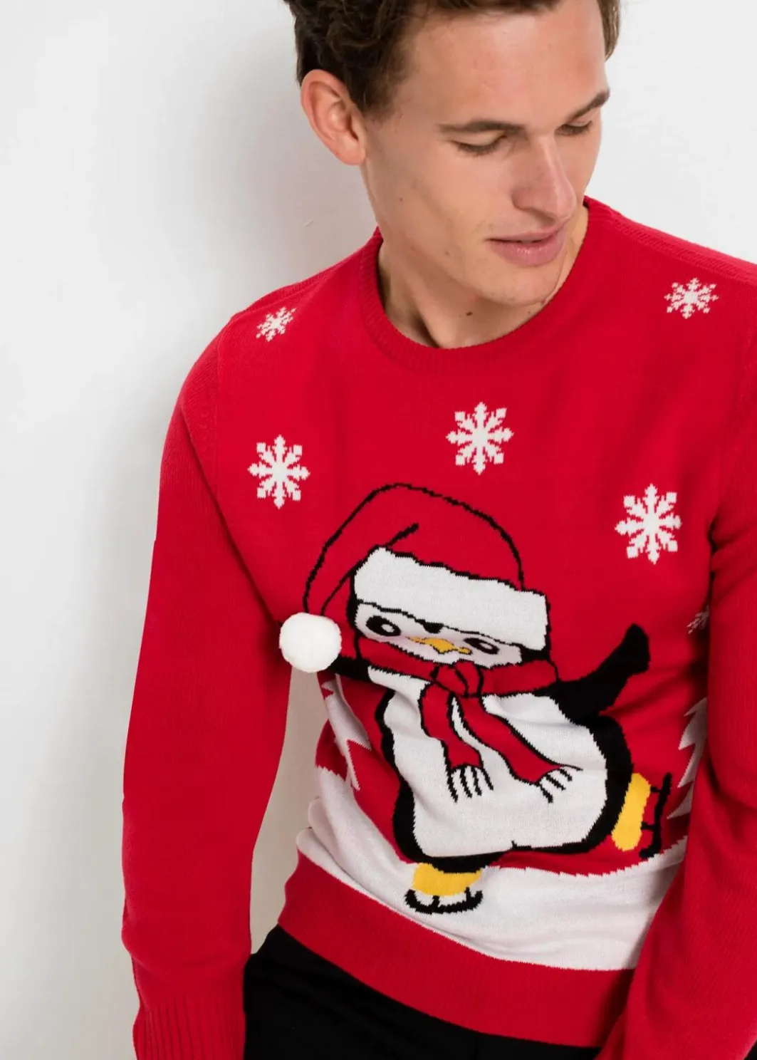 Herren bonprix Pullover & Strickjacken|Große Größen|Pullover mit Weihnachtsmotiv