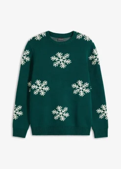 Clearance Pullover mit Winter-Motiv und recycelter Baumwolle Herren Große Größen|Pullover & Strickjacken