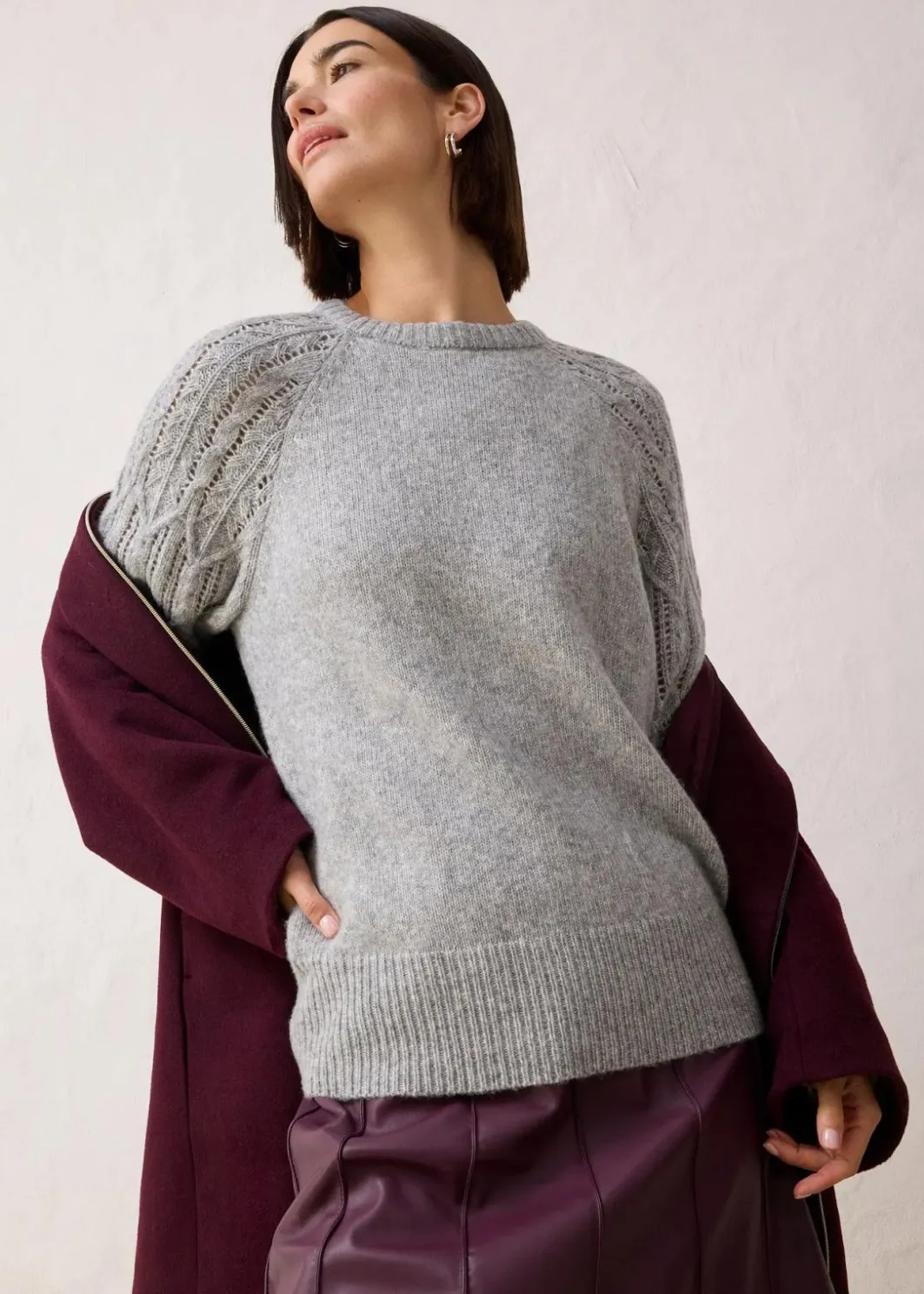Damen bonprix Bekleidung·Umstandsmode|Premium|Pullover mit Woll-Anteil