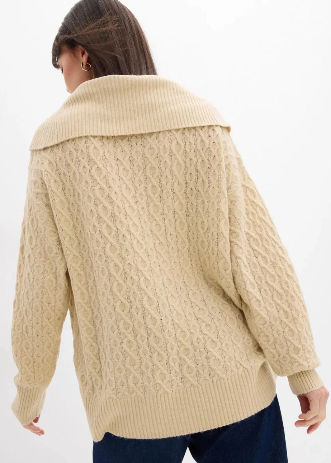 Damen bonprix Nachhaltigere Materialien|Pullover & Strickjacken|Pullover mit Zopfmuster