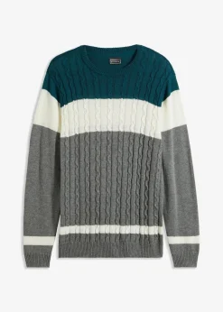 Discount Pullover mit Zopfmuster und Baumwolle Herren Große Größen|Pullover & Strickjacken