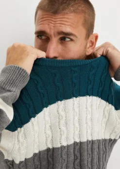 Discount Pullover mit Zopfmuster und Baumwolle Herren Große Größen|Pullover & Strickjacken