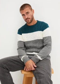 Discount Pullover mit Zopfmuster und Baumwolle Herren Große Größen|Pullover & Strickjacken