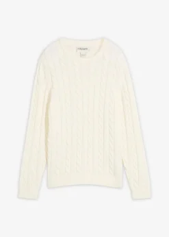 Hot Pullover mit Zopfstrickmuster aus recyclingfähiger Bio-Baumwolle Kinder Jungen 9-16 Jahre·Sweat & Strick|Jungen 2-8 Jahre·Nachhaltigere Materialien