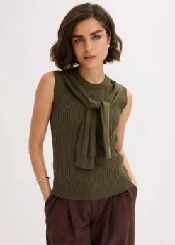 Damen bonprix Pullover & Strickjacken|Strickmode|Pullunder aus Baumwolle