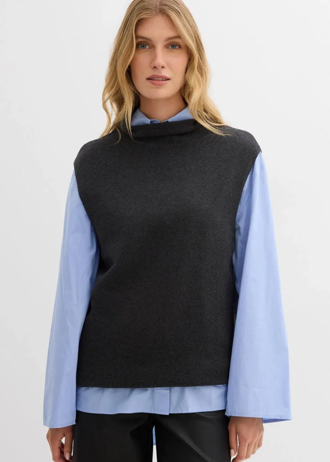Damen bonprix Pullover & Strickjacken|Strickmode|Pullunder aus reiner Baumwolle