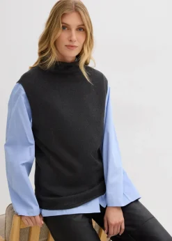 Damen bonprix Pullover & Strickjacken|Strickmode|Pullunder aus reiner Baumwolle