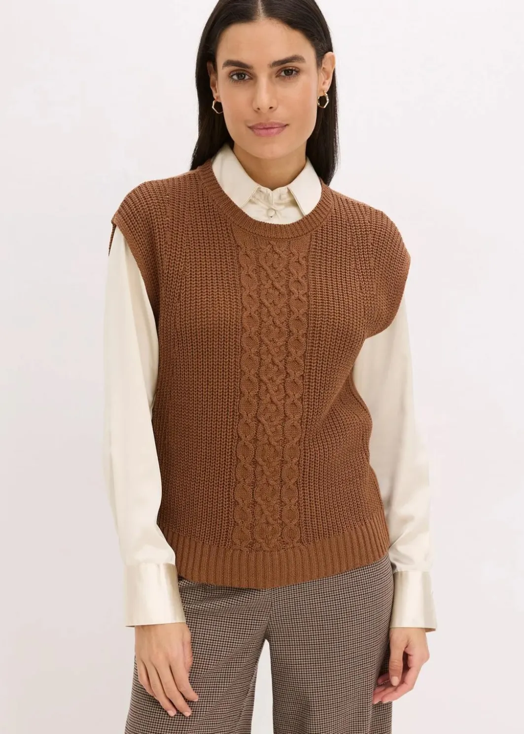 Damen bonprix Pullover & Strickjacken|Strickmode|Pullunder mit Baumwollanteil