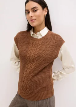 Damen bonprix Pullover & Strickjacken|Strickmode|Pullunder mit Baumwollanteil