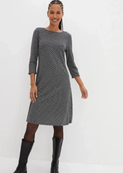 Discount Punto di Roma-Kleid mit Jaquardmuster aus Viskose-Mix Damen Kleider|Bekleidung·Pullover & Strickjacken