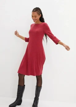 Outlet Punto di Roma-Kleid mit Jaquardmuster aus Viskose-Mix Damen Bekleidung·Pullover & Strickjacken|Kleider