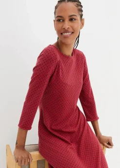 Outlet Punto di Roma-Kleid mit Jaquardmuster aus Viskose-Mix Damen Bekleidung·Pullover & Strickjacken|Kleider