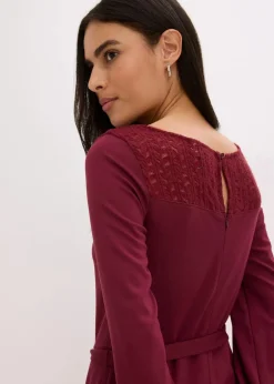 Outlet Punto Kleid mit Spitze Damen Bekleidung·Pullover & Strickjacken|Kleider