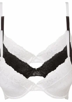 Discount Push-up-BH mit feiner Spitze (3er Pack) Damen Große Cups D-H|Nachhaltigere Materialien