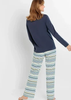 Damen bonprix Wäsche·Nachtwäsche|Nachtwäsche|Pyjama aus reiner Baumwolle