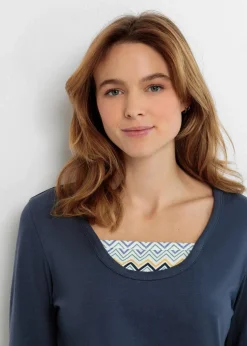Damen bonprix Wäsche·Nachtwäsche|Nachtwäsche|Pyjama aus reiner Baumwolle