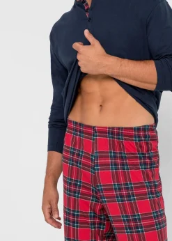 Pyjama aus reiner Baumwolle mit Knopfleiste und langen Ärmeln Herren Pyjamas|Große Größen