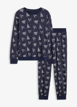Outlet Pyjama aus reiner Baumwolle mit Glitzerdruck Damen Nachtwäsche