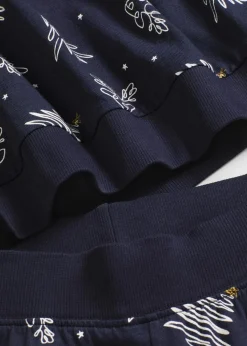 Outlet Pyjama aus reiner Baumwolle mit Glitzerdruck Damen Nachtwäsche